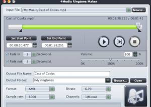 software - 4Media Ringtone Maker for Mac 2.0.1.0528 screenshot