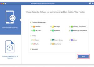 software - AnyMP4 Android Data Recovery for Mac 2.1.12 screenshot