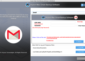 Aryson Mac Gmail Backup Tool screenshot