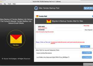 software - Aryson Yandex Backup Tool for Mac 21.1 screenshot