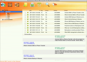 software - Backuptrans iPhone SMS Transfer for Mac 2.14.01 screenshot