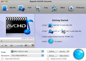 software - Bigasoft AVCHD Converter for Mac 3.7.49.5044 screenshot