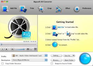 software - Bigasoft AVI Converter for Mac 3.7.48.4997 screenshot