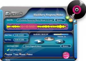 software - Bigasoft BlackBerry Ringtone Maker for Mac 1.3.5.4441 screenshot