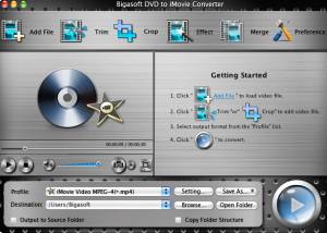 Bigasoft DVD to iMovie Converter for Mac screenshot