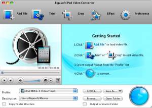 software - Bigasoft iPad Video Converter for Mac 3.7.49.5044 screenshot