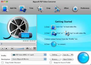 software - Bigasoft PSP Video Converter for Mac 3.7.50.5067 screenshot