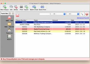 software - ChequeSystem Software for Mac 8.4.2 screenshot