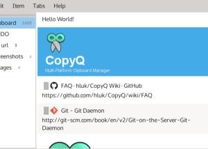 CopyQ for Mac OS X screenshot