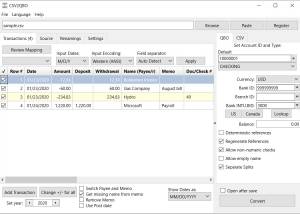 CSV2QBO for Mac screenshot