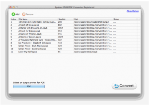 software - Epubor EPUB to PDF Converter for Mac 2.1.0.10 screenshot