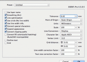 software - EXDXF-Pro for Mac 5.547 screenshot