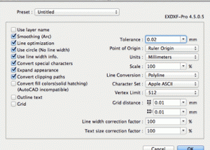 software - EXDXF-Pro4 for Mac 4.542a screenshot