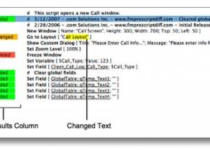 software - FmPro Script Diff for Mac OS X 1.61 screenshot