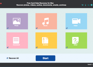 Free Card Data Recovery for Mac screenshot