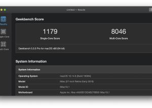 Geekbench for Mac OS X screenshot