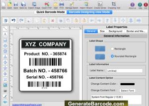 software - Generate Barcode Mac 4.6.9.6 screenshot