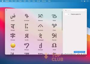 Glyphs for Mac OS X screenshot