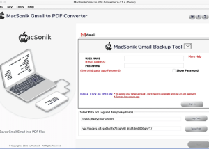 Gmail to PDF Converter for Mac screenshot