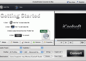 iCoolsoft Audio Converter for Mac screenshot