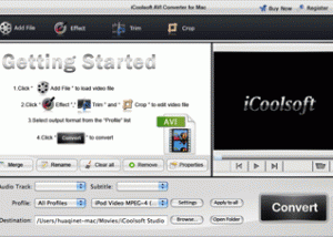 iCoolsoft AVI Converter for Mac screenshot