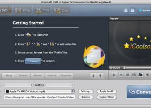 software - iCoolsoft DVD to Apple TV Converter Mac 5.0.6 screenshot