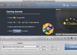 iCoolsoft DVD to iPod Converter for Mac screenshot