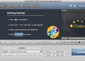 software - iCoolsoft DVD to MOV Converter for Mac 5.0.6 screenshot