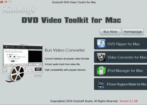 software - iCoolsoft DVD Video Toolkit for Mac 3.1.12 screenshot