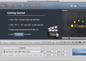 software - iCoolsoft iPod Converter for Mac 5.0.6 screenshot