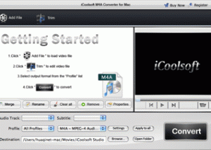 software - iCoolsoft M4A Converter for Mac 3.1.08 screenshot