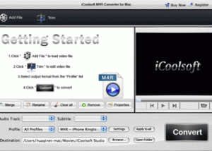 iCoolsoft M4R Converter for Mac screenshot