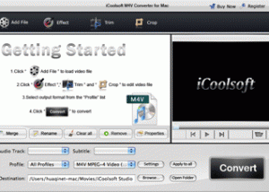 iCoolsoft M4V Converter for Mac screenshot