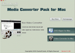 software - iCoolsoft Media Converter Pack for Mac 3.1.08 screenshot