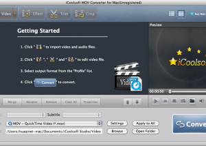 iCoolsoft MOV Converter for Mac screenshot