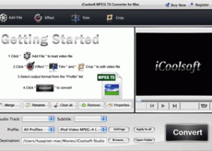 software - iCoolsoft MPEG TS Converter for Mac 3.1.06 screenshot