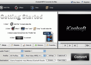 iCoolsoft MTS Converter for Mac screenshot