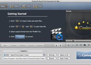 software - iCoolsoft QuickTime Converter for Mac 5.0.6 screenshot