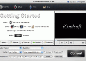 software - iCoolsoft Video Converter for Mac 3.1.08 screenshot