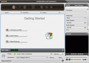 ImTOO DVD to AVI Converter for Mac screenshot