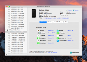 software - iPhone Backup Extractor Mac OS X 7.4.2.1485 screenshot