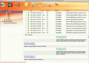 iPhone SMS to Android Transfer for Mac screenshot