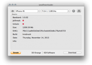 ipswDownloader for Mac OS X screenshot