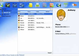 Mac Android Contacts to iPhone Transfer screenshot