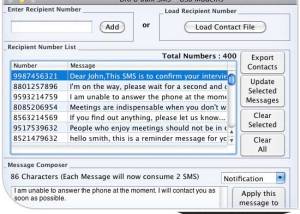 Mac Bulk SMS Software for Modem screenshot