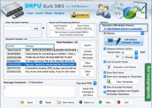 Mac Bulk SMS Software for USB Modem screenshot