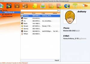 Mac iPhone Contacts to Android Transfer screenshot