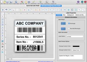 Mac OS X Barcode Generating Software screenshot