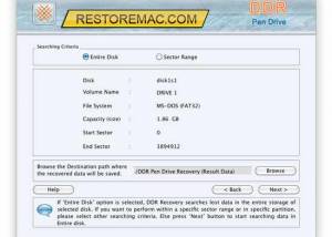 Mac Pen Drive Restore screenshot