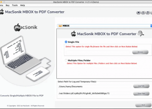 MacSonik MBOX to PDF Converter Tool screenshot